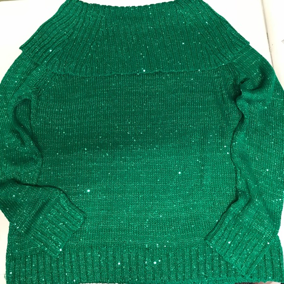 CATO Green Sequin Sweater NWOT - Picture 5 of 6